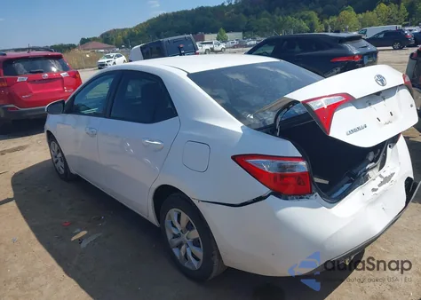 2014 Toyota Corolla Le z USA, uszkodzony, nr VIN 2T1BURHE3EC191010